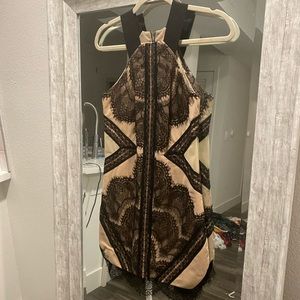 Size 0 Three Floor black lace mini dress